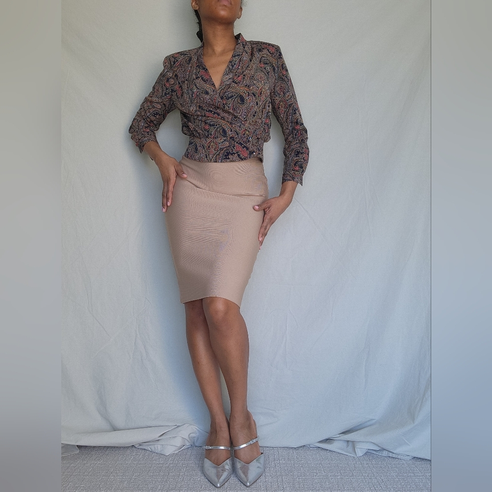 Women's Black vintag Paisley Print Blouse 'Starry' by Sanyo